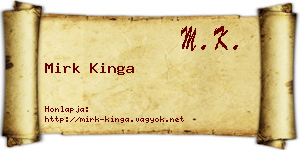 Mirk Kinga névjegykártya